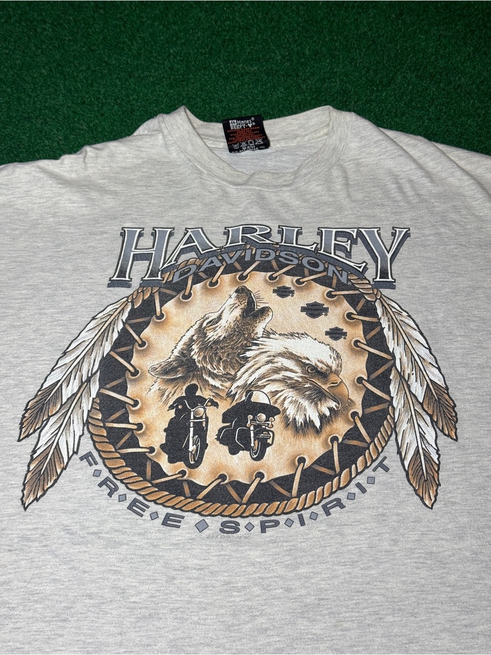 Vintage 90s Harley Davidson Native American T-shirt, Dreamcatcher Biker Texas